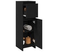 ATOMSTACK MAKER Armadietto da bagno nero effetto rovere, 30 x 30 x 95 cm, resistente all'umidità, con cassetto e porta a filo, moderno mobiletto da bagno per interni