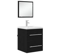 ATOMSTACK MAKER Armadietto da bagno nero, montaggio a parete con cassetto, in legno, 41 x 38,5 x 48 cm, salvaspazio per piccoli bagni, design moderno