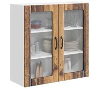ATOMSTACK MAKER Armadietto da cucina in legno, stile minimalista, con ante scorrevoli, effetto legno anticato, 80 x 31 x 80 cm, grande spazio per pentole e utensili da cucina, interni per cucina
