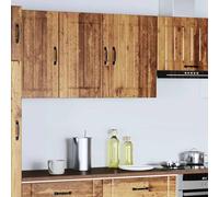 ATOMSTACK MAKER Armadietto da cucina Lucca in legno effetto legno anticato (80 x 31 x 60 cm), montaggio a parete con ante in vetro, portata fino a 70 kg, salvaspazio e facile da pulire