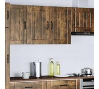 ATOMSTACK MAKER Armadietto da cucina Lucca sospeso con ante in vetro, in legno di rovere affumicato, 80 x 31 x 60 cm, montaggio a parete, portata 70 kg, moderno e salvaspazio