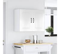 ATOMSTACK MAKER Armadietto da cucina sospeso bianco lucido, 80 x 31 x 60 cm, in legno con molto spazio per cucina e soggiorno, portata 60 kg, serie Kalmar