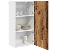 ATOMSTACK MAKER Armadietto da cucina sospeso con anta, legno antico e bianco, 50 x 31 x 100 cm, in legno, moderno e minimalista per interni, materiale di montaggio incluso