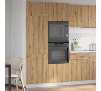 ATOMSTACK MAKER Armadietto frigo da 60 cm di larghezza x 207 cm di altezza, effetto legno di quercia artigianale, 4 scomparti con 3 ante, per organizzare la cucina, robusto, facile da pulire e