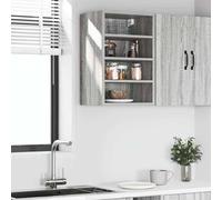 ATOMSTACK MAKER Armadietto pensile da parete grigio sonoma, 40 x 29,5 x 60 cm, in legno, mobile da cucina con 3 scomparti, portata massima 90 kg, salvaspazio e resistente all'umidità