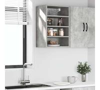 ATOMSTACK MAKER Armadietto pensile Riga grigio cemento, 40 x 29,5 x 60 cm, scaffale da parete in legno con portata di 90 kg, salvaspazio, per cucina e soggiorno, moderno scaffale da parete per piatti