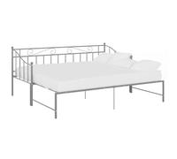 ATOMSTACK MAKER Divano letto estensibile 90 x 200 cm, struttura in metallo grigio con ringhiera laterale, ideale per piccoli spazi, convertibile da divano a letto (montaggio richiesto, materasso non