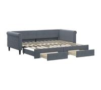 ATOMSTACK MAKER Divano letto pieghevole 2 in 1 con 2 cassetti portaoggetti, rivestito in velluto grigio scuro, 229 x 100 x 68 cm, ideale per camere da letto e piccoli spazi (materassi non inclusi)