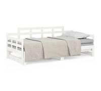 ATOMSTACK MAKER Divano letto pieghevole 2 in 1 in legno massello di pino bianco, letto quotidiano con sistema estraibile per 2 persone (80 x 200 cm), ideale per piccoli spazi e visite, con rete a