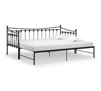 ATOMSTACK MAKER Divano letto pieghevole, 90 x 200 cm, struttura in acciaio nero con ringhiera laterale, design salvaspazio per camera da letto o soggiorno, ideale per ospiti (montaggio richiesto)