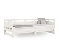 ATOMSTACK MAKER Divano letto pieghevole in legno massello di pino bianco, 203,5 x 181 x 66 cm, per 2 persone, con struttura a doghe inclusa, ideale per ospiti e piccoli spazi