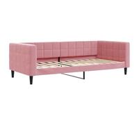 ATOMSTACK MAKER Divano letto rosa 90 x 200 cm - Divano letto 2 in 1 in velluto (100% poliestere) con braccioli e schienale imbottiti, struttura in metallo e legno massiccio, ideale per soggiorno o