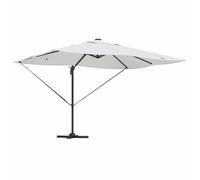 ATOMSTACK MAKER Grande ombrellone cantilever color sabbia (352 x 251 x 265 cm), inclinabile e girevole, resistente ai raggi UV, illuminazione a energia solare, struttura in alluminio, per terrazza e