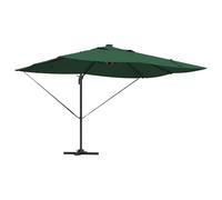 ATOMSTACK MAKER Grande ombrellone cantilever color sabbia (352 x 251 x 265 cm), inclinabile e girevole, resistente ai raggi UV, illuminazione a energia solare, struttura in alluminio, per terrazza e