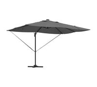ATOMSTACK MAKER Grande ombrellone cantilever color sabbia (352 x 251 x 265 cm), inclinabile e girevole, resistente ai raggi UV, illuminazione a energia solare, struttura in alluminio, per terrazza e