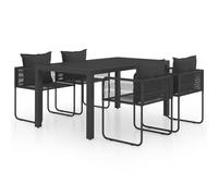 ATOMSTACK MAKER HOMELEN HOMELEN Set da pranzo da giardino in rattan PVC e alluminio con piano in WPC, nero, 150 x 90 cm, resistente alle intemperie, facile da montare, per terrazza, balcone e giardino