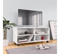 ATOMSTACK MAKER HOMELEN Mobile per TV con ruote, bianco, 90 x 35 x 35 cm, in legno di legno, per TV, soggiorno, camera da letto