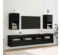 ATOMSTACK MAKER HOMELEN Mobile TV montato a parete, 2 pezzi nero effetto rovere, mobile TV, mobili TV, soggiorno, armadio, TV, TV
