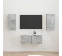 ATOMSTACK MAKER HOMELEN - Set di armadi per TV montato a parete, 2 pezzi, in legno di cemento, grigio, per TV, per soggiorno, camera da letto