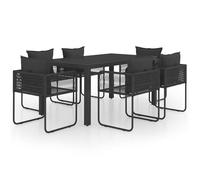ATOMSTACK MAKER HOMELEN - Set di mobili da giardino, 7 pezzi, in PVC e rattan, tavolo in alluminio WPC, resistente alle intemperie, facile da montare, per terrazza, balcone, giardino