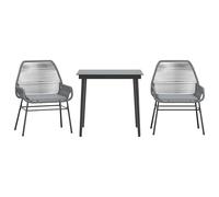 ATOMSTACK MAKER HOMELEN - Set di mobili da giardino da 3 pezzi + gruppo di conversazione + resistente alle intemperie + rattan sintetico + piano in vetro + grigio + set da pranzo per esterni, per