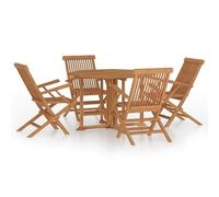 ATOMSTACK MAKER HOMELEN - Set pieghevole da giardino + legno di teak massiccio + resistente alle intemperie + mobili da pranzo per esterni + picnic in famiglia + terrazza / giardino / patio