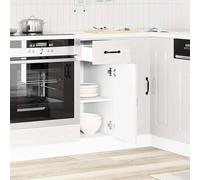 ATOMSTACK MAKER Kalmar - Mobiletto da cucina bianco lucido, 30 x 46 x 81,5 cm, in legno con piedini regolabili, cassetto e porta, per lavastoviglie e spazio di archiviazione, montaggio necessario