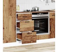 ATOMSTACK MAKER Kalmar - Mobiletto da cucina effetto legno anticato, 40 x 46 x 81,5 cm, con piedini regolabili, per cucina moderna, con cassetti e vano porta