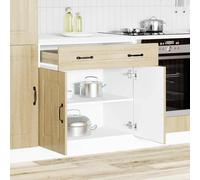 ATOMSTACK MAKER Kalmar - Mobiletto da cucina in rovere Sonoma, 80 x 46 x 81,5 cm, con piedini regolabili, ampio spazio e robusto materiale in legno, per cucina moderna