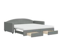 ATOMSTACK MAKER Letto 2 in 1 grigio scuro con contenitore integrato, divano letto convertibile (223 x 110 cm) + 2 materassi in schiuma 100 x 200 cm, ideale per ospiti e piccoli spazi