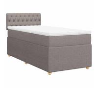 ATOMSTACK MAKER Letto a molle, 100 x 200 cm, con materasso a molle insacchettate e rivestimento in schiuma traspirante, colore tortora, tessuto in poliestere, con testiera, rete a doghe e rivestimento
