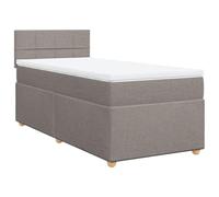 ATOMSTACK MAKER Letto a molle, 100 x 200 cm, con materasso a molle insacchettate e rivestimento traspirante, rivestimento in tessuto tortora, rimovibile/lavabile, con testiera e rete a doghe, per un