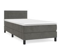 ATOMSTACK MAKER Letto a molle, 100 x 200 cm, con testiera regolabile in altezza, materasso a molle insacchettate e topper, rivestimento in velluto, per chi dorme sulla schiena e sulla pancia, con