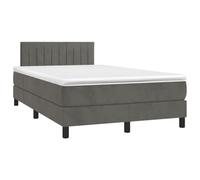 ATOMSTACK MAKER Letto a molle, 120 x 190 cm, con materasso a molle insacchettate e testiera in velluto regolabile in altezza, grigio scuro, durezza media, topper incluso, per camera da letto e camera