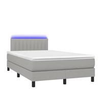 ATOMSTACK MAKER Letto a molle, 120 x 190 cm, con materasso a molle insacchettate, testiera regolabile in altezza e illuminazione a LED, grigio chiaro, traspirante, altezza 20 cm, per un sonno