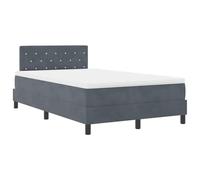 ATOMSTACK MAKER Letto a molle, 120 x 190 cm, con materasso e topper - grigio scuro, effetto velluto, testiera regolabile in altezza, rete a doghe fissa, design moderno per 2 persone, max. 280 kg