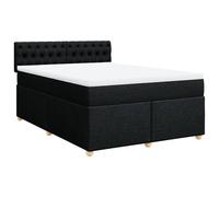 ATOMSTACK MAKER Letto a molle, 140 x 190 cm, con materasso a molle insacchettate e cuscino traspirante, colore nero, rivestimento in tessuto 100% poliestere, con testiera e rete a doghe, per un sonno