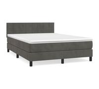 ATOMSTACK MAKER Letto a molle, 140 x 190 cm, con materasso a molle insacchettate e testiera in velluto regolabile in altezza, grigio scuro, altezza 20 cm, per chi dorme sulla schiena e sulla pancia