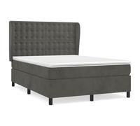 ATOMSTACK MAKER Letto a molle, 140 x 200 cm, con materasso a molle insacchettate e testiera in velluto regolabile in altezza, grigio scuro, durezza media, delicato sulla pelle, per chi dorme sulla