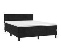 ATOMSTACK MAKER Letto a molle, 140 x 200 cm, con materasso a molle insacchettate, testiera in velluto regolabile in altezza e strisce LED, nero, 203 x 144 x 78/88 cm, letto moderno per camera da letto
