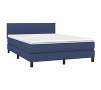 ATOMSTACK MAKER Letto a molle, 140 x 200 cm, con materasso a molle insacchettate, testiera regolabile in altezza e strisce LED, blu, tessuto in poliestere, 203 x 144 x 78/88 cm, topper incluso