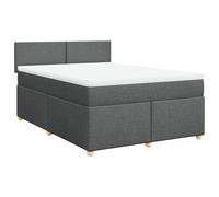 ATOMSTACK MAKER Letto a molle, 160 x 200 cm, con materasso a molle insacchettate e cuscino traspirante, rivestimento in tessuto grigio scuro, struttura in legno di pino massiccio, per un sonno