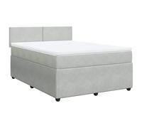 ATOMSTACK MAKER Letto a molle, 160 x 200 cm, con materasso a molle insacchettate e cuscino traspirante, rivestimento in velluto grigio chiaro, struttura stabile in legno di pino, rivestimento