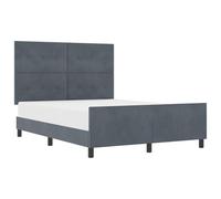 ATOMSTACK MAKER Letto a molle, 160 x 200 cm, con testiera regolabile in 2 altezze, rivestito in velluto grigio scuro e legno di pino massiccio, ideale per camera da letto moderna, non necessita di