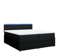 ATOMSTACK MAKER Letto a molle, 200 x 200 cm, con materasso a molle insacchettate, illuminazione LED, coprimaterasso rimovibile e piedi in legno di pino, nero, moderno letto a soppalco per un sonno