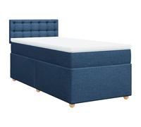 ATOMSTACK MAKER Letto a molle, 80 x 200 cm, con materasso a molle insacchettate e cuscino traspirante, letto in tessuto blu con testiera, altezza 20 cm, per un sonno riposante