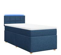 ATOMSTACK MAKER Letto a molle, 90 x 190 cm, con materasso a molle insacchettate e illuminazione a LED, blu, rivestimento in tessuto (100% poliestere), coprimaterasso rimovibile, controllo USB, moderno