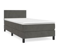 ATOMSTACK MAKER Letto a molle, 90 x 190 cm, con materasso a molle insacchettate e testiera in velluto regolabile in altezza, 20 cm di altezza, per chi dorme sulla schiena e sulla pancia, con topper