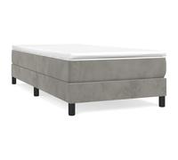 ATOMSTACK MAKER Letto a molle, 90 x 200 cm, con materasso a molle insacchettate (20 cm), rigidità media, rivestimento in velluto grigio chiaro, incluso topper (5 cm), per chi dorme sulla schiena e