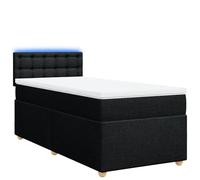 ATOMSTACK MAKER Letto a molle, 90 x 200 cm, con materasso a molle insacchettate, illuminazione a LED e rivestimento per il lavaggio rimovibile, design moderno in tessuto nero per un sonno riposante